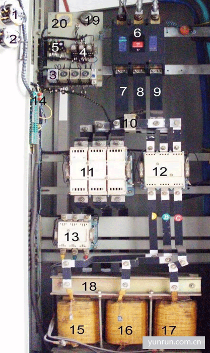 自耦变压器减压起动柜元件实物图 自耦变压器减压起动柜元件实物图