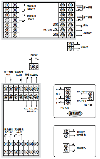 SWP-RP-C80频率/转速表接线图 SWP-RP-C80频率/转速表接线图