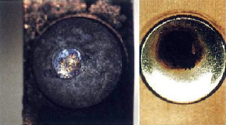 继电器产生碳化物的故障触点 继电器产生碳化物的故障触点