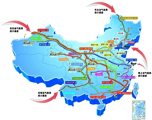 我国境外油气能源进口通道路线图 我国境外油气能源进口通道路线图