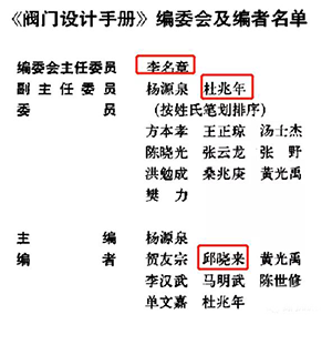 《阀门设计手册》编者名单 《阀门设计手册》编者名单