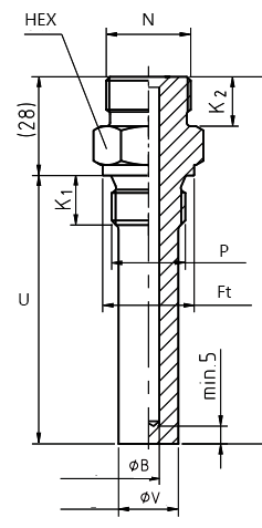 整体钻孔固定螺纹直型套管 整体钻孔固定螺纹直型套管