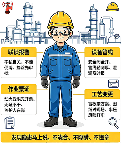 炼油化工装置操作工现场红线口诀 炼油化工装置操作工现场红线口诀