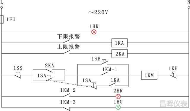 电接点温度仪表构成温度控制系统电气二次控制原理图 电接点温度仪表构成温度控制系统电气二次控制原理图