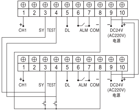 多台单点闪光报警仪接线图 多台单点闪光报警仪接线图