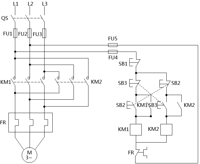 按钮互锁正反转控制电路 按钮互锁正反转控制电路
