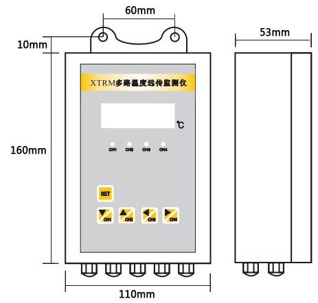 竖式多路温度远传监测仪外形尺寸 竖式多路温度远传监测仪外形尺寸