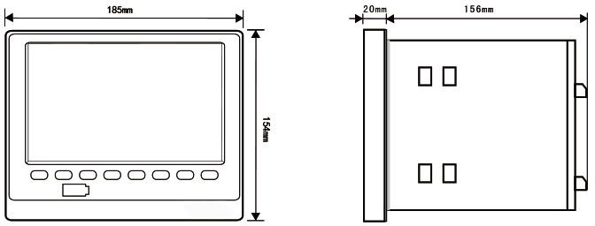 YR-ASR600无纸记录仪外形尺寸 YR-ASR600无纸记录仪外形尺寸