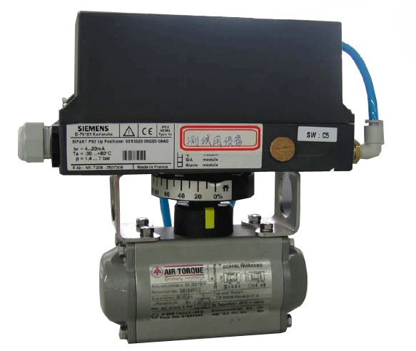 安装好阀门定位器的气动执行机构整体图 安装好阀门定位器的气动执行机构整体图