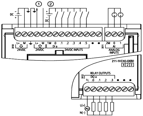 6ES7 211-1HE40-0XB0接线图 6ES7 211-1HE40-0XB0接线图