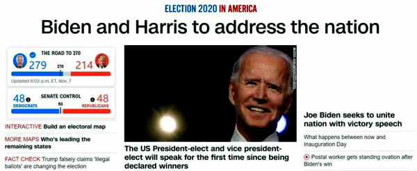 拜登获得了超过7400万张选票 拜登获得了超过7400万张选票