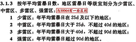 地区雷暴日等级划分 地区雷暴日等级划分