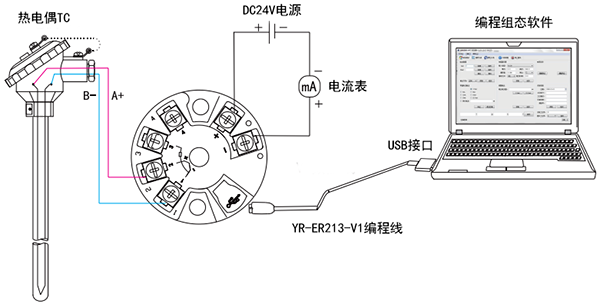 热电偶温度变送器接线图 热电偶温度变送器接线图