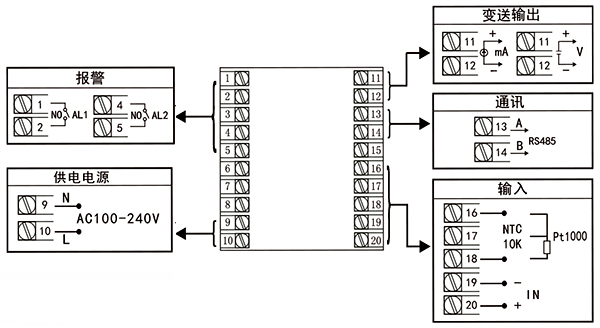 YR-EC10电导率仪接线图 YR-EC10电导率仪接线图