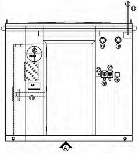防爆控制小屋内部正面平视图 防爆控制小屋内部正面平视图