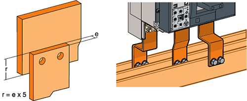 铜排半搭接方式