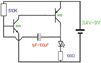 互补型自激振荡电路 互补型自激振荡电路