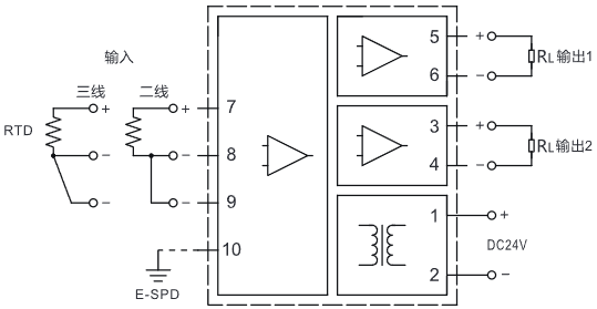 热电阻温度变送器接线图