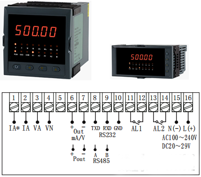 单相有功功率表接线图